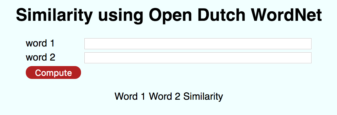 Similarity using Open Dutch WordNet